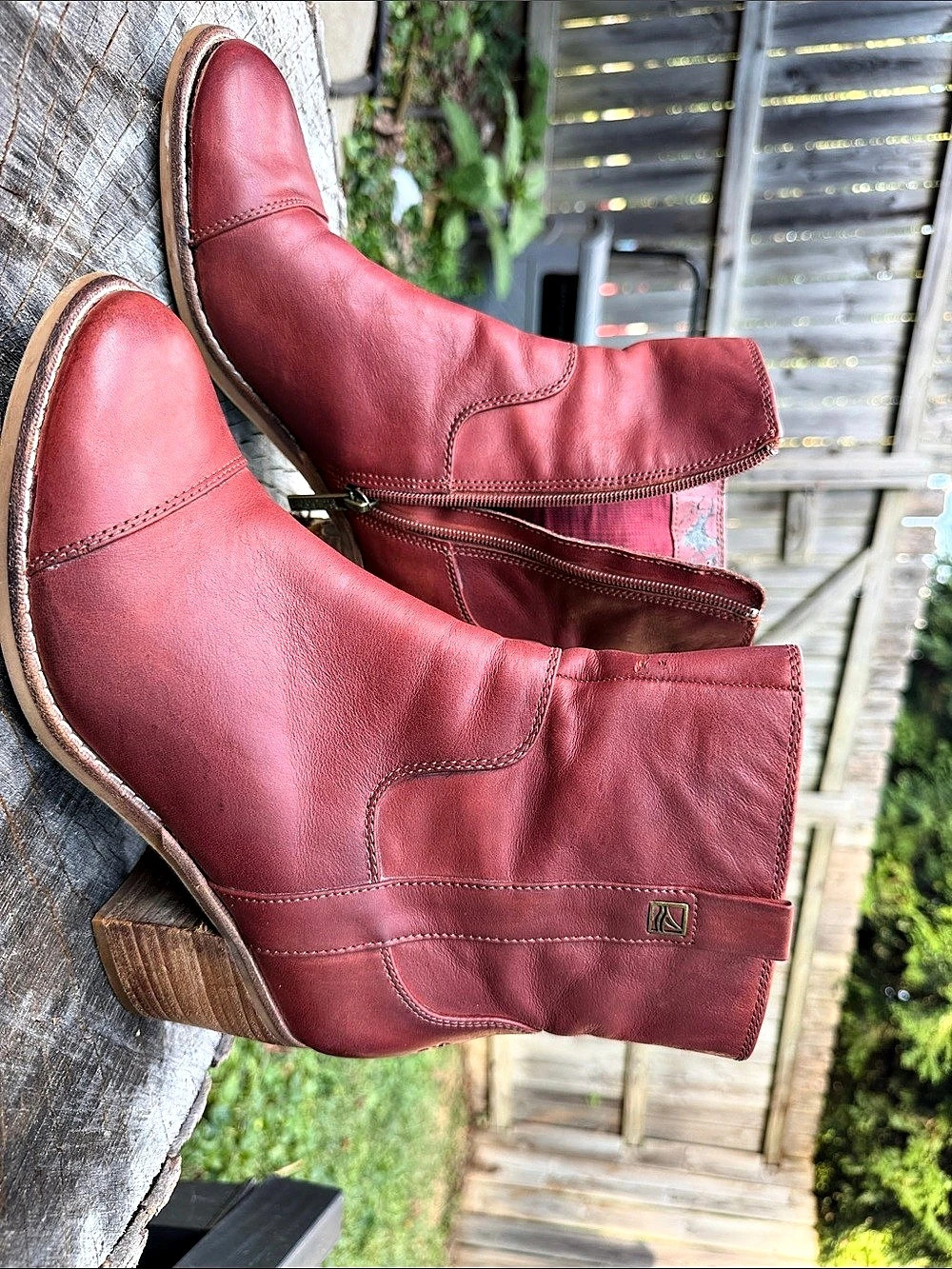 Sperry Chelton Ankle Boot Red Leather Heeled Boots